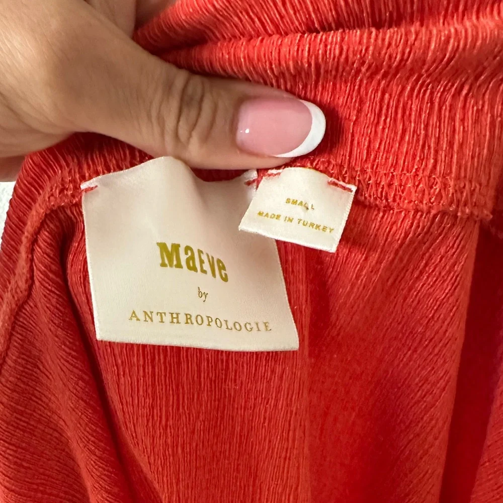 Anthropologie Maeve Coral Off-the-Shoulder Tank Strappy Top Size Small - Picture 4 of 4